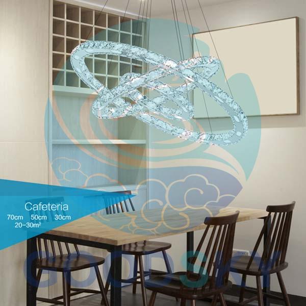 3 Rings Crystal Pendant Light